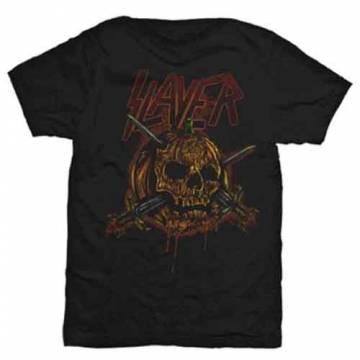 【予約商品】SLAYER ユニセックスTシャツ: Skull Pumpkin