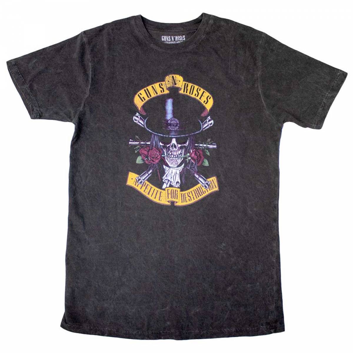【予約商品】GUNS N' ROSES バンドTシャツ ユニセックス: Appetite Washed (Dip-Dye On Black) (Wash Collection) - DIP-DYE ON BLACK