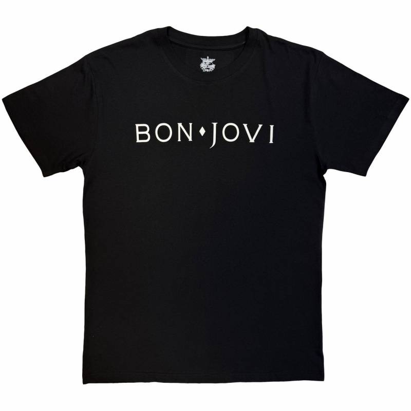 【予約商品】BON JOVI バンドTシャツ ユニセックス: Logo Mono (Black)