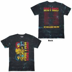 【予約商品】GUNS N' ROSES バンドTシャツ ユニセックス: UYI Tour '91 (Black) (Back Print & Wash Collection)