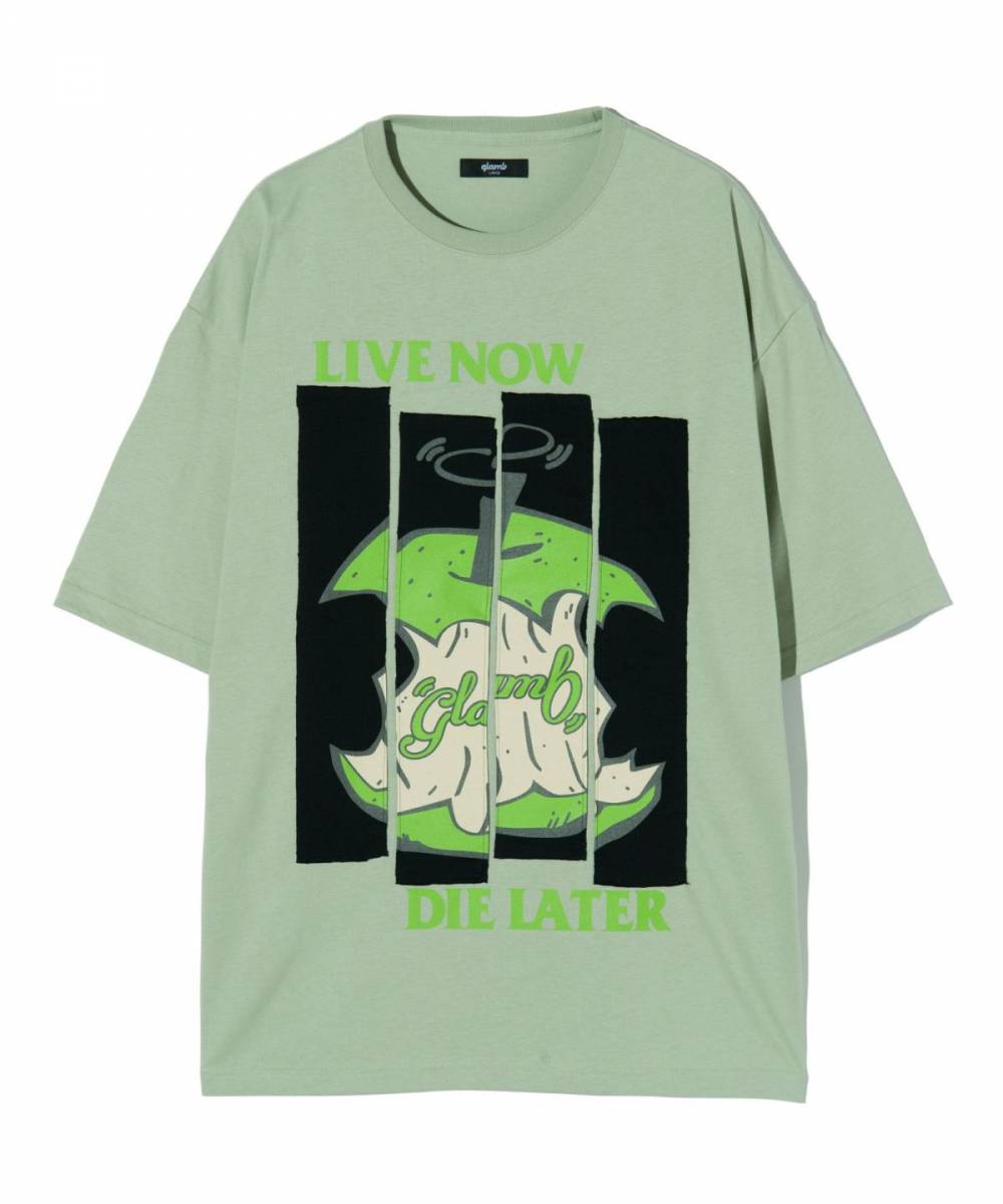 【予約商品】glamb(グラム) GB0424/CS04 : Apple Flag T-Shirt / アップルフラッグTシャツ - Lime