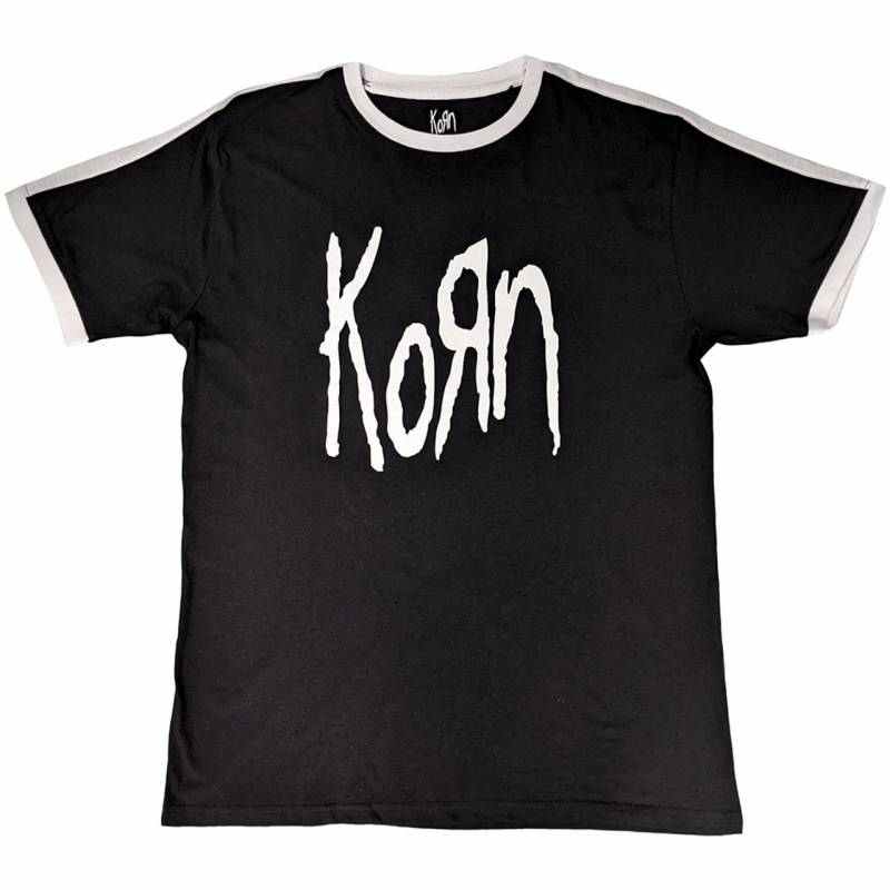 【予約商品】KORN Unisex Ringer バンドTシャツ: Logo (Black)