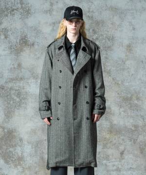【予約商品】glamb(グラム)GB0325/JKT19 : Big Trench Coat / ビッグトレンチコート - Gray