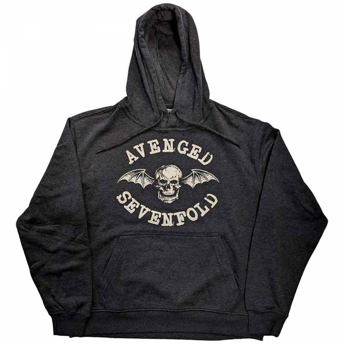 【予約商品】AVENGED SEVENFOLD Unisex Pullover Hoodie: Logo (Grey) - GREY