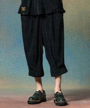 【予約商品】glamb(グラム)GB0225/P11 : Glamour Crepe Cropped Pants / グラマークレープクロップドパンツ - Black