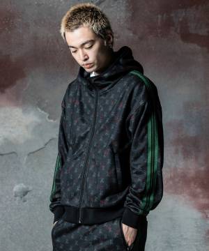 【予約商品】glamb(グラム)GB0324/CS09 : Casino Monogram Hoodie / カジノモノグラムフーディ - Black