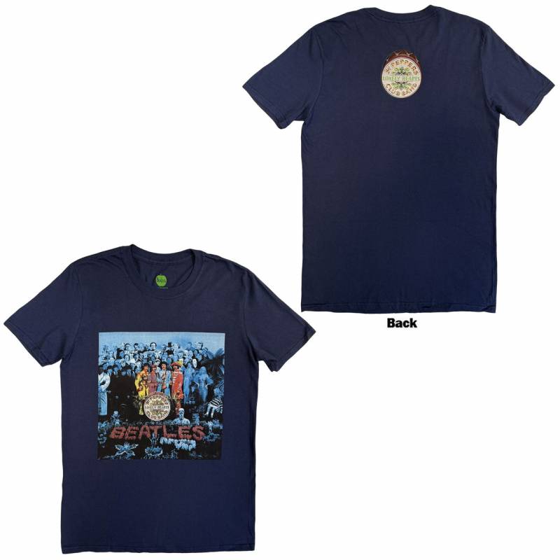 【予約商品】THE BEATLES バンドTシャツ ユニセックス: Sgt Pepper Blue (Navy Blue) (Back Print)