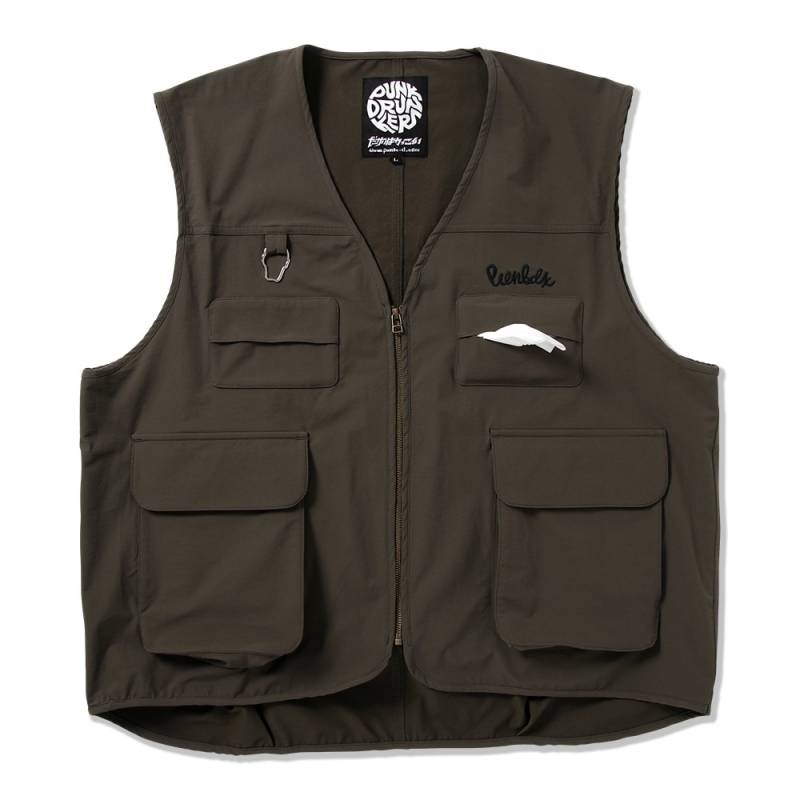 【予約商品】PUNK DRUNKERS (パンク・ドランカーズ) Wティッシュベスト - OLIVE