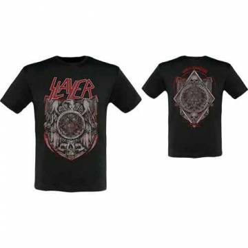 【予約商品】SLAYER バンドTシャツ ユニセックス: Medal 2013/2014 Dates (Black) (Back Print & Ex-Tour) - BLACK