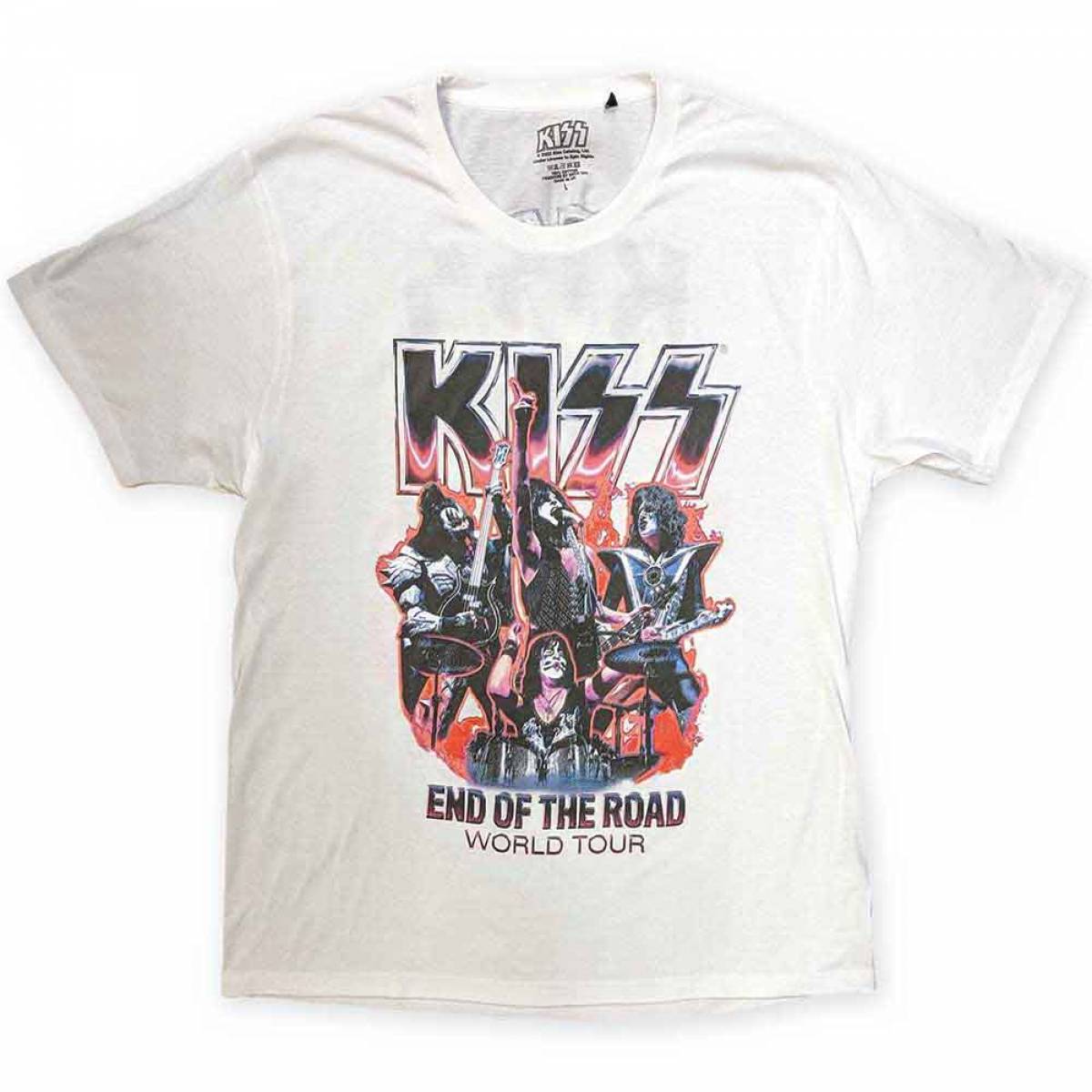 【予約商品】KISS ユニセックスTシャツ: End Of The Road Band Playing (Back Print)