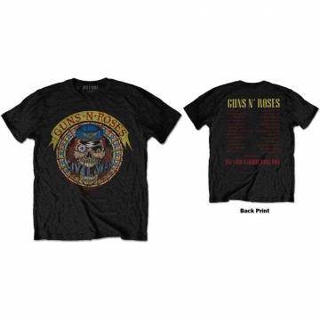 【予約商品】GUNS N' ROSES バンドTシャツ ユニセックス: Skull Circle (Black) (Back Print) - BLACK