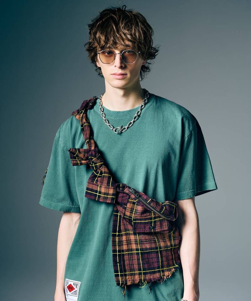 【予約商品】glamb(グラム) Check Shirt Bag / チェックシャツバッグ - Brown