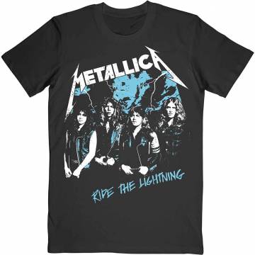 【予約商品】METALLICA バンドTシャツ ユニセックス: Vintage Ride The Lightning (Black) - BLACK