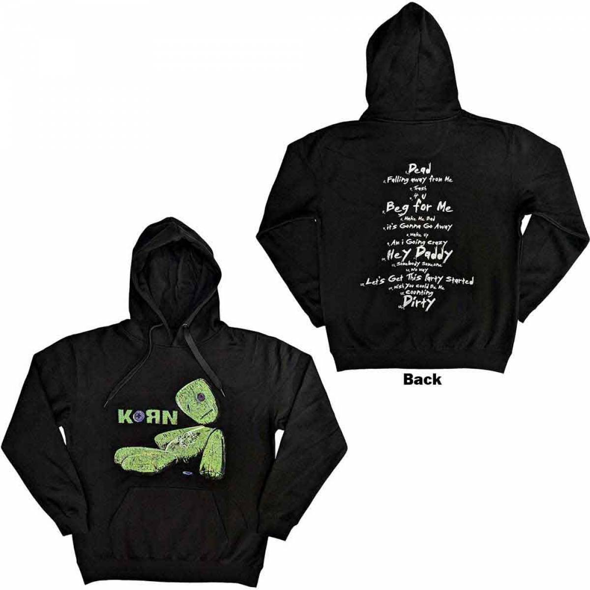 【予約商品】KORN Unisex Pullover Hoodie: Issues Tracklist (Black) (Back Print) - BLACK