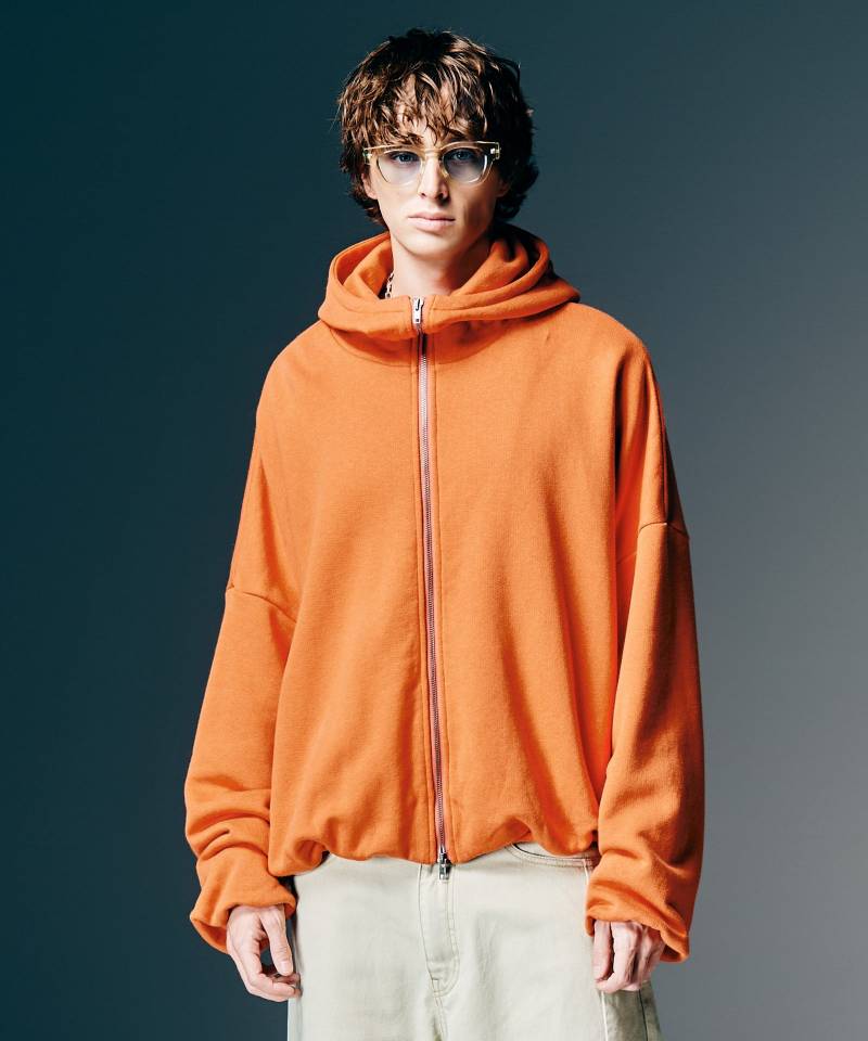 【予約商品】glamb(グラム)Balloon Zip Up Hoodie / バルーンジップアップフーディー - Orange