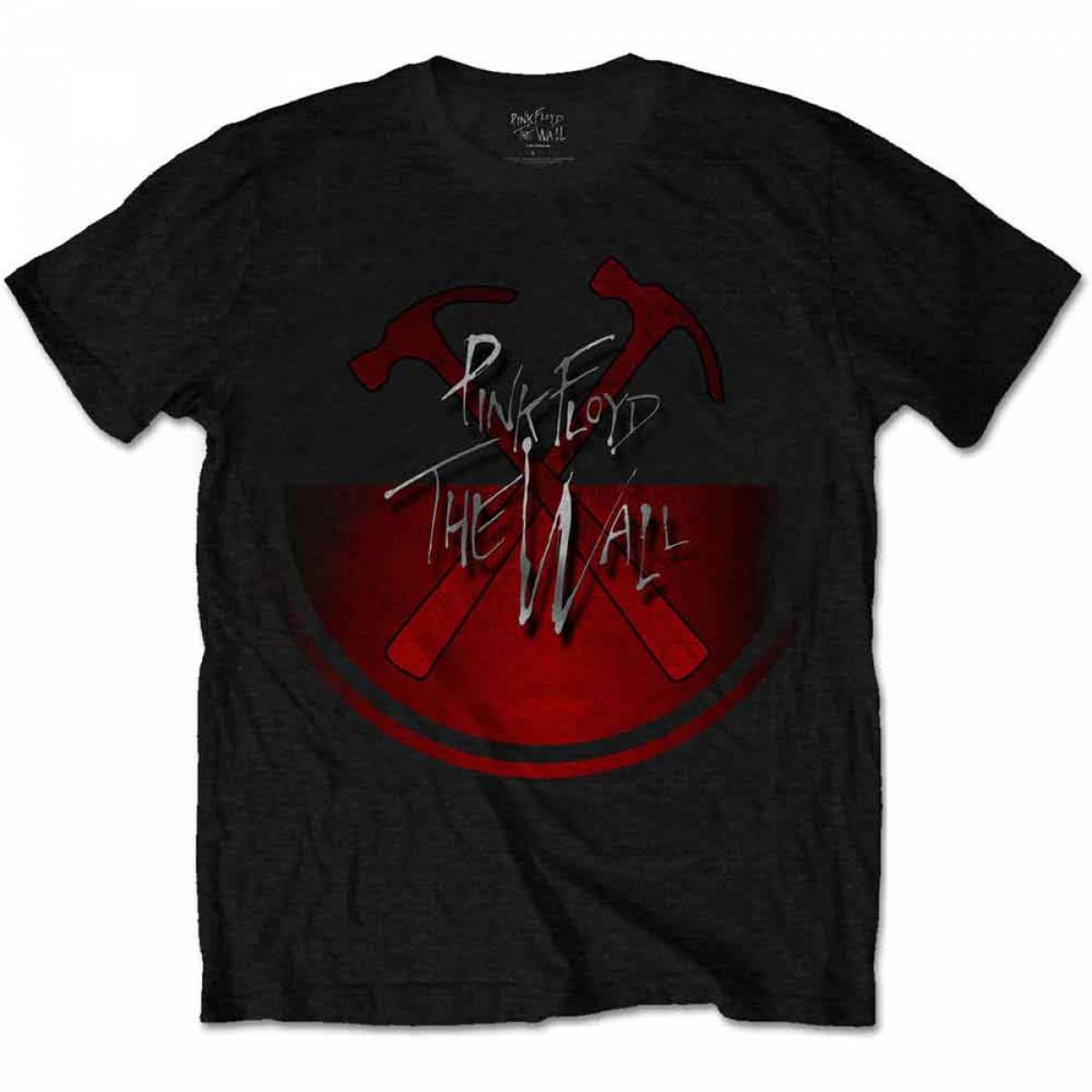 【予約商品】PINK FLOYD バンドTシャツ ユニセックス: The Wall Oversized Hammers (Black) - BLACK