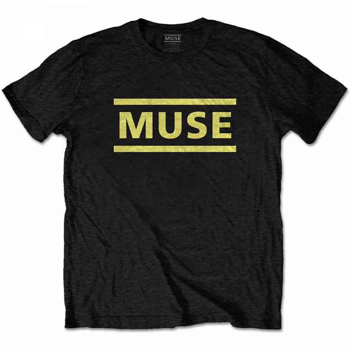【予約商品】MUSE バンドTシャツ ユニセックス: Yellow Logo (Black) - BLACK
