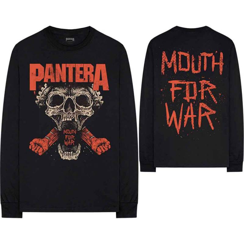 【予約商品】PANTERA Unisex Long Sleeve バンドTシャツ: Mouth For War (Black) (Back Print)