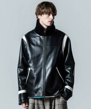 【予約商品】glamb(グラム)GB0324/JKT03 : Reversible Boa Jacket / リバーシブルボアジャケット - Black