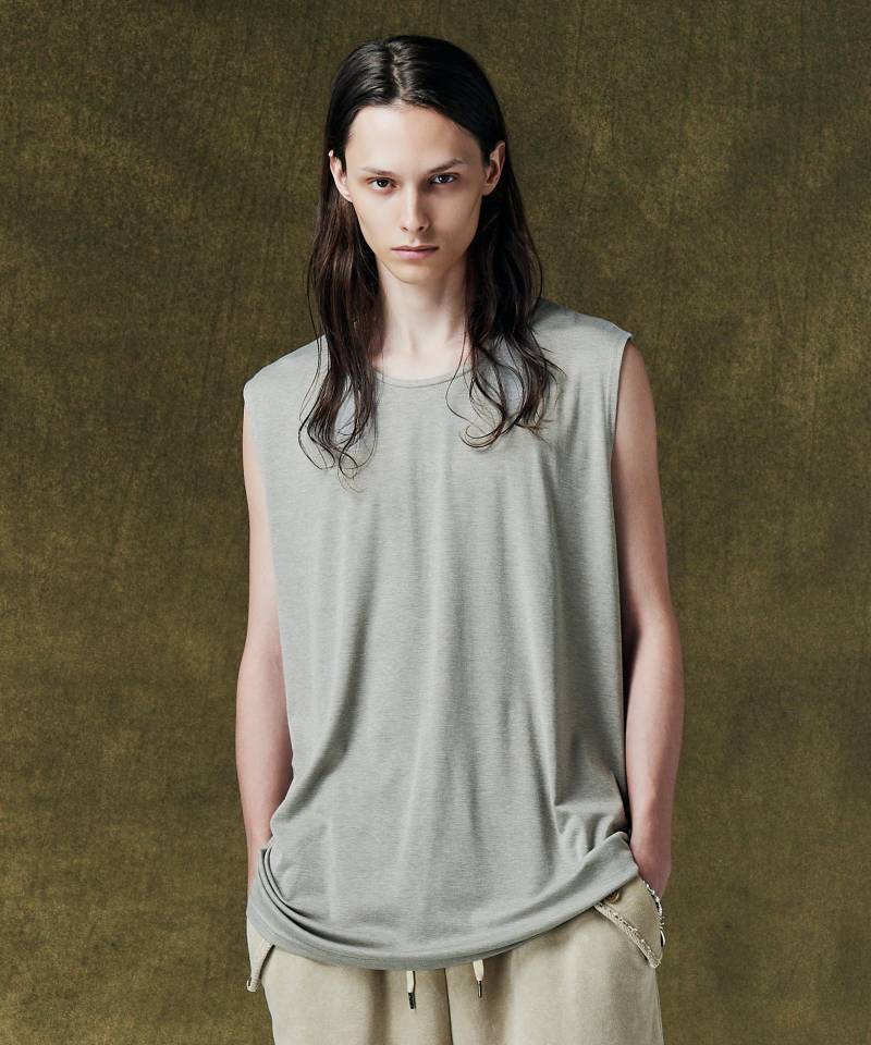 【予約商品】glamb(グラム) Drape Tank Top / ドレープタンクトップ - Gray