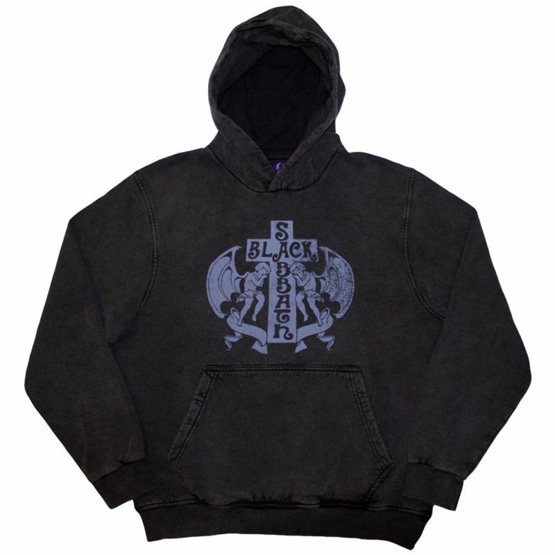 【予約商品】BLACK SABBATH Unisex Stone Wash Pullover Hoodie: Angels (Charcoal Grey) (Wash Collection)