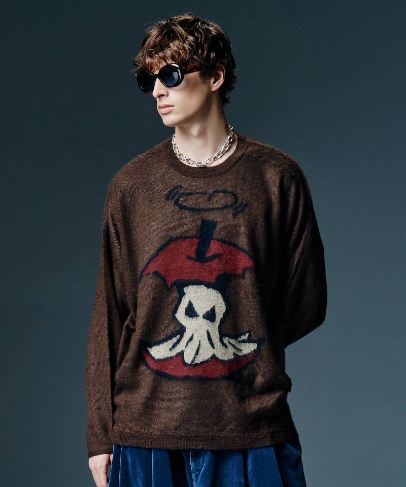 【予約商品】glamb(グラム) Eaten Apple Knit / イートゥンアップルニット - Brown