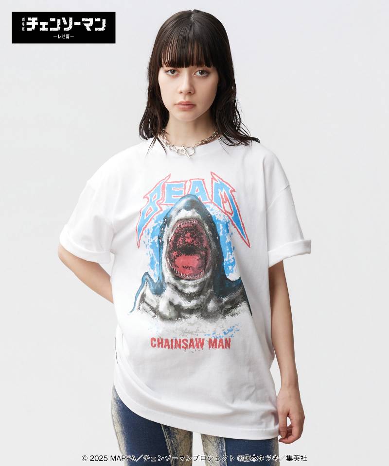 【予約商品】チェンソーマンxglamb(グラム) Beam T-shirt / ビームTシャツ - White