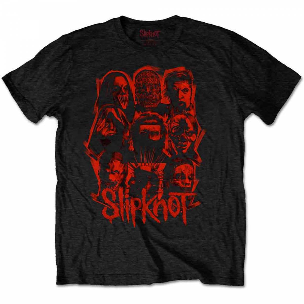 【予約商品】SLIPKNOT バンドTシャツ ユニセックス: WANYK Red Patch (Black) (Back Print) - BLACK