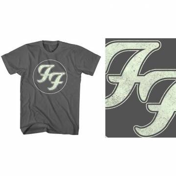 【予約商品】FOO FIGHTERS バンドTシャツ ユニセックス: Gold FF Logo (Charcoal Grey) - CHARCOAL GREY