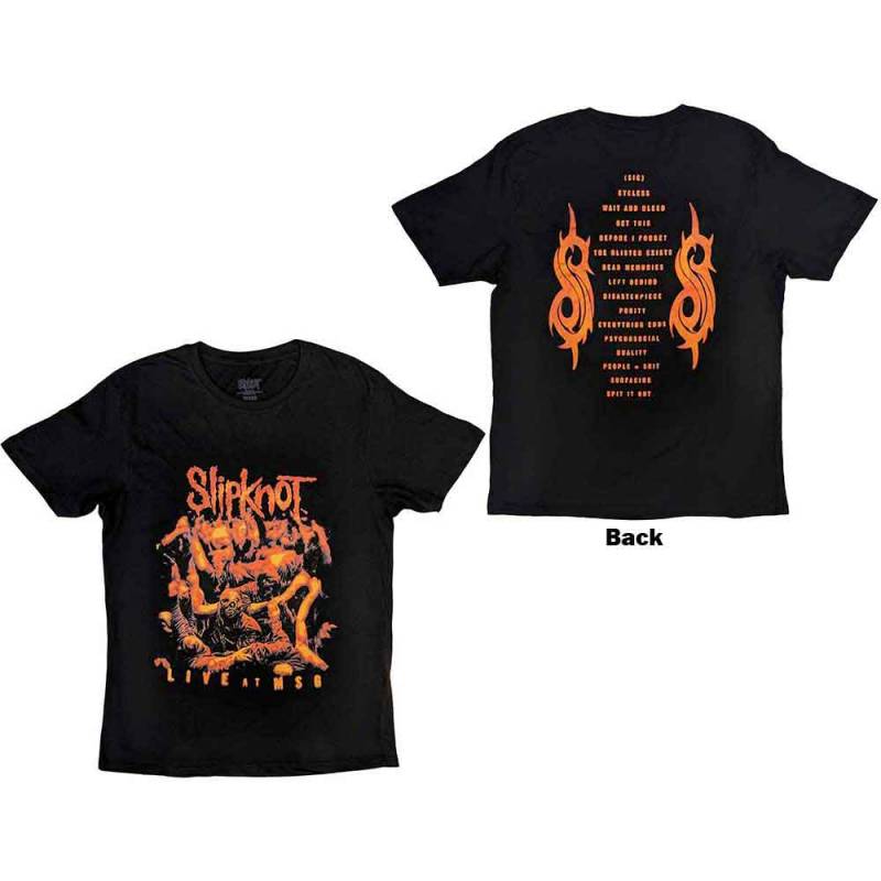【予約商品】SLIPKNOT バンドTシャツ ユニセックス: Live at MSG Orange (Black) (Back Print) - BLACK