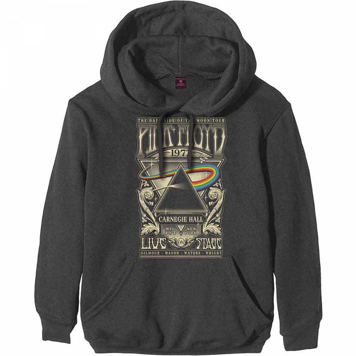 【予約商品】PINK FLOYD Unisex Pullover Hoodie: Carnegie Hall Poster (Charcoal Grey) - CHARCOAL GREY