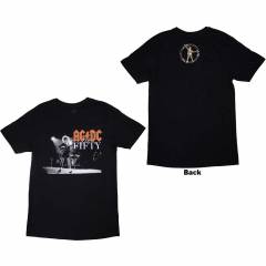 【予約商品】AC/DC バンドTシャツ ユニセックス: On Stage Fifty (Black) (Back Print) - BLACK