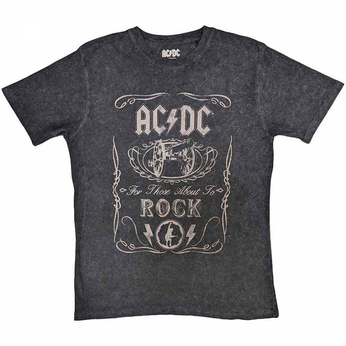 【予約商品】AC/DC バンドTシャツ ユニセックス: Cannon Swig (Dip-Dye On Black) (Wash Collection) - DIP-DYE ON BLACK