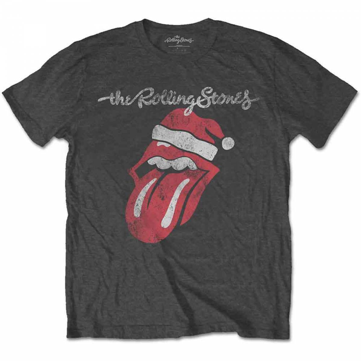 【予約商品】THE ROLLING STONES バンドTシャツ ユニセックス: Santa Lick (Charcoal Grey) - CHARCOAL GREY
