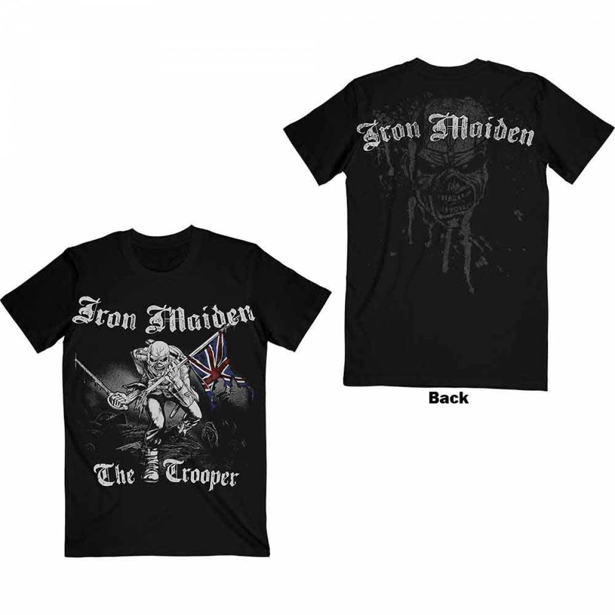 【予約商品】IRON MAIDEN バンドTシャツ ユニセックス: Sketched Trooper (Back Print) - BLACK