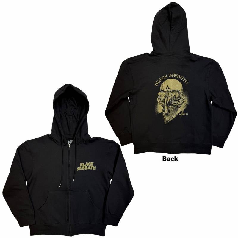 【予約商品】BLACK SABBATH Unisex Zipped Hoodie: Tour 1978 (Black) (Back Print)