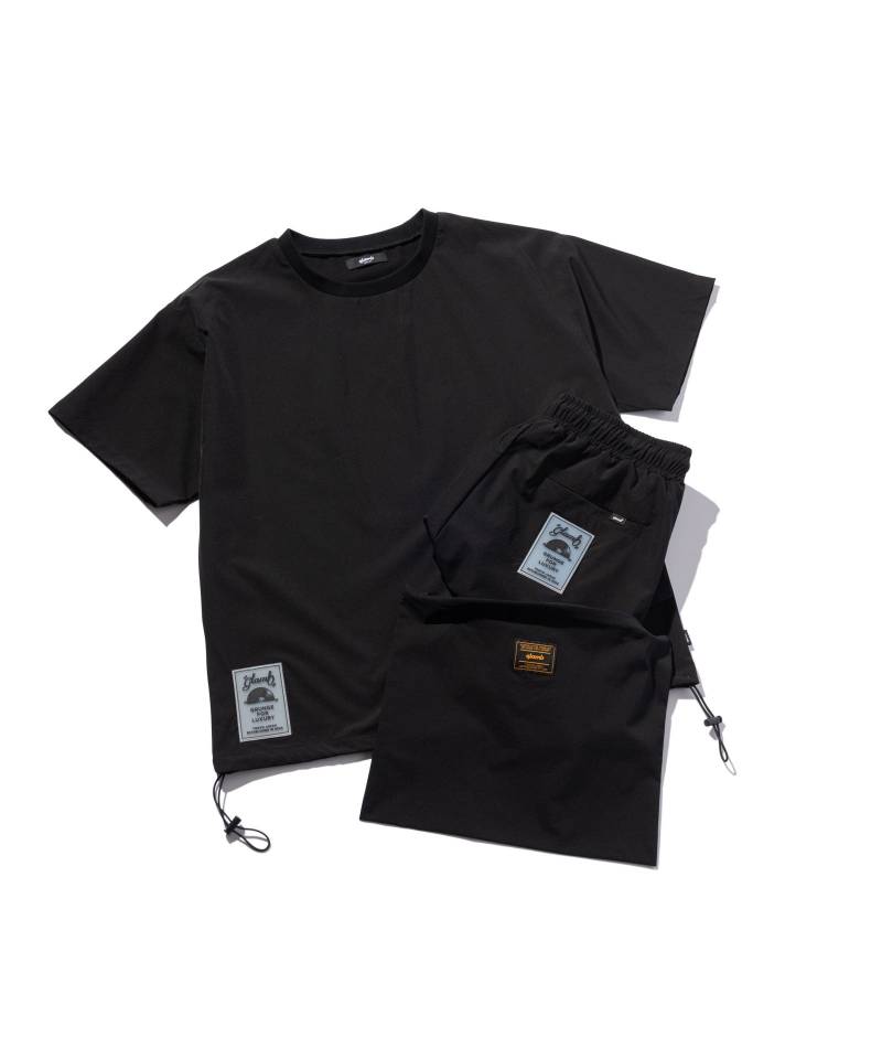 【予約商品】glamb(グラム) Packable Easy Nylon Set Up / パッカブルイージーナイロンセットアップ - Black