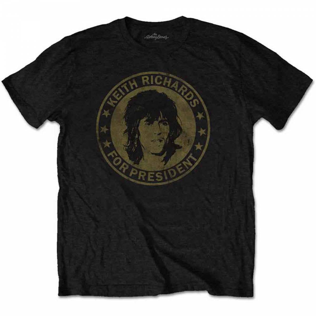 【予約商品】THE ROLLING STONES Unisex Retail Pack バンドTシャツ: Keith for President (White) - WHITE