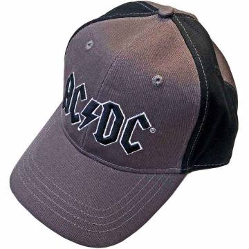 【予約商品】AC/DC Unisex Baseball Cap: Black Logo (Charcoal Grey & Black) (2-Tone) - CHARCOAL GREY & BLACK