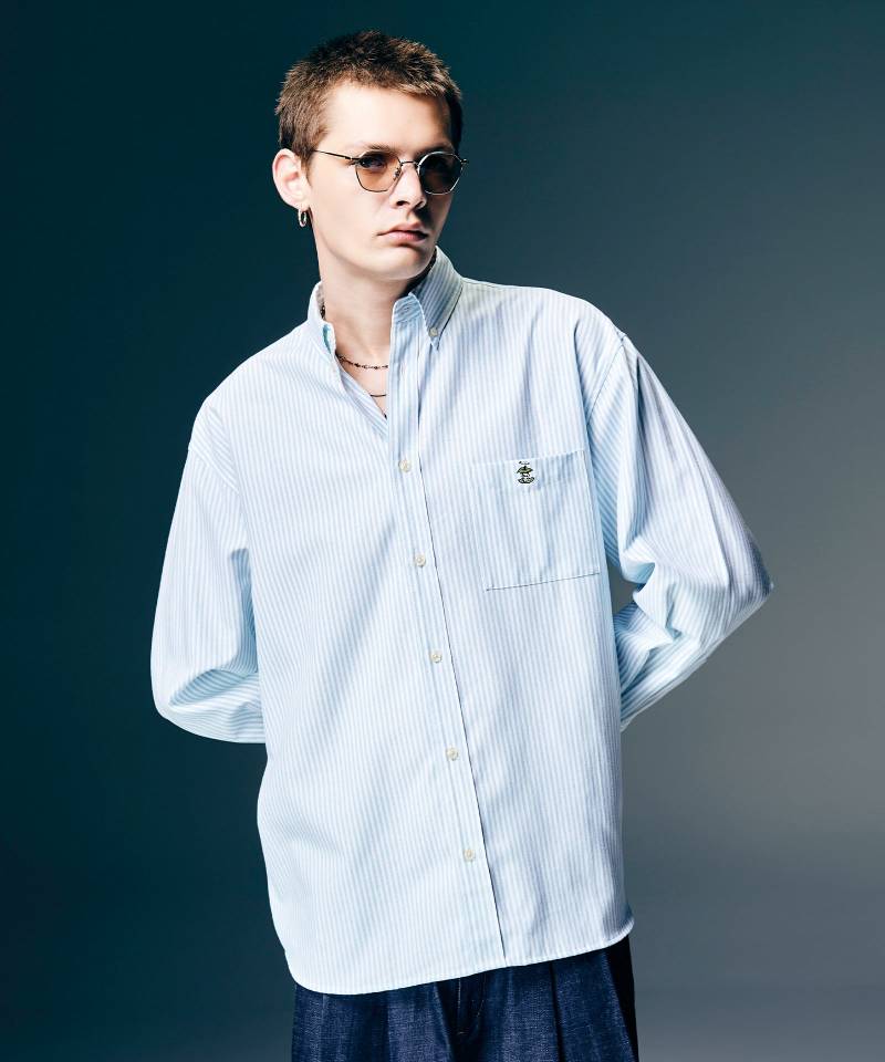 【予約商品】glamb(グラム)Forbidden Apple Oxford Shirt / フォビドゥンアップルオックスフォードシャツ - Stripe