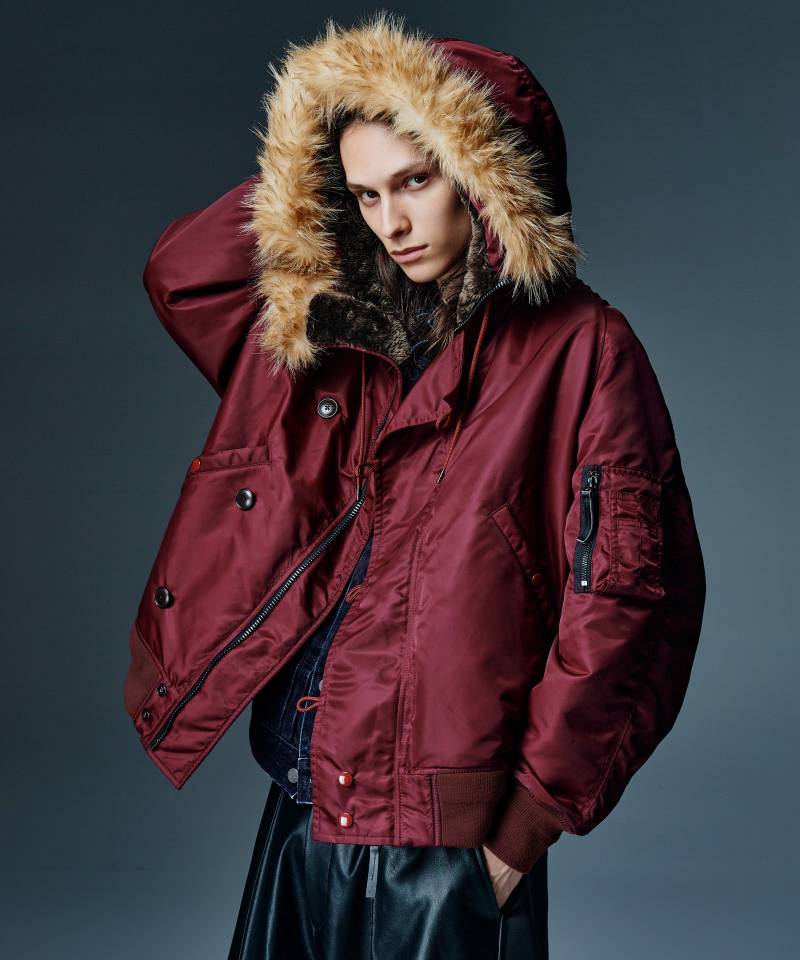 【予約商品】glamb(グラム) Luxe Flight Jacket / リュクスフライトジャケット - Wine