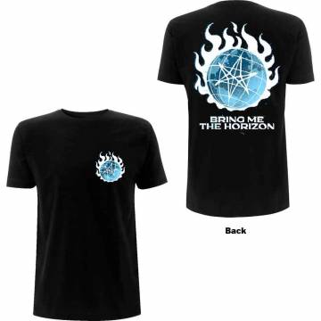 【予約商品】BRING ME THE HORIZON バンドTシャツ ユニセックス: Globe (Black) (Back Print) - BLACK