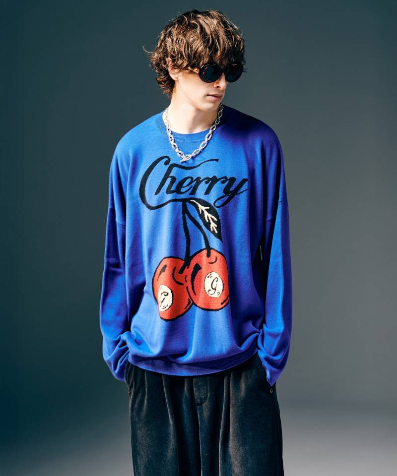 【予約商品】glamb(グラム)Cherry Ball Knit / チェリーボールニット - Blue
