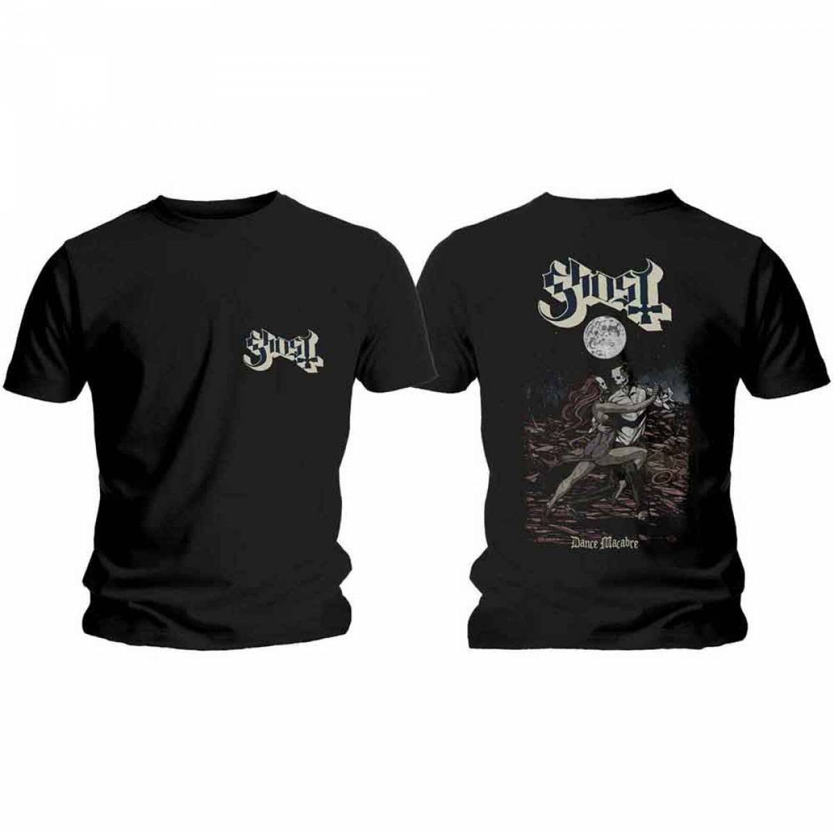 【予約商品】GHOST バンドTシャツ ユニセックス: Dance Macabre Cover & Logo (Black) (Back Print) - BLACK