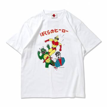 【予約商品】PUNK DRUNKERS (パンクドランカーズ) ぼくらのヒーローTEE - WHITE