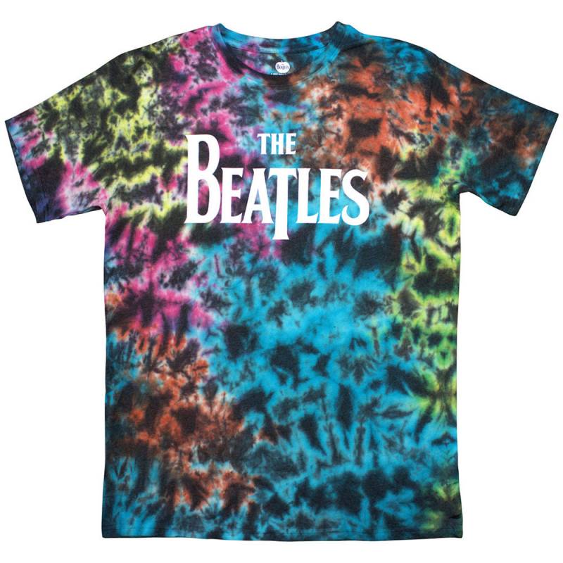 【予約商品】THE BEATLES バンドTシャツ ユニセックス: Drop T Logo (Dip-Dye On Grey) (Wash Collection)