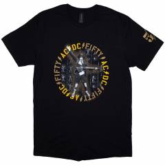 【予約商品】AC/DC バンドTシャツ ユニセックス: Fifty Angus Repeat (Black) - BLACK