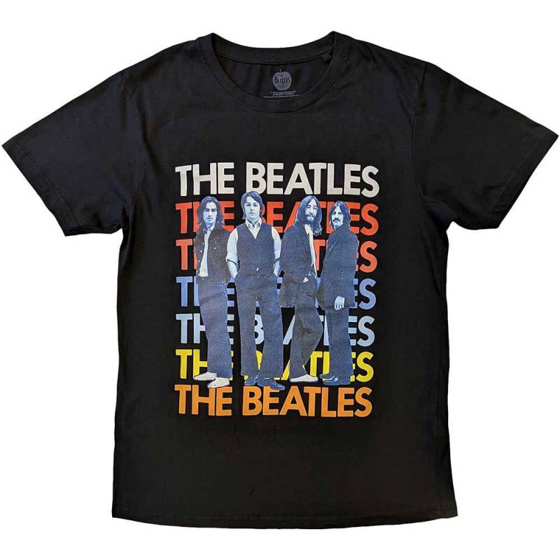 【予約商品】THE BEATLES バンドTシャツ ユニセックス: Iconic Multicolour (Black)