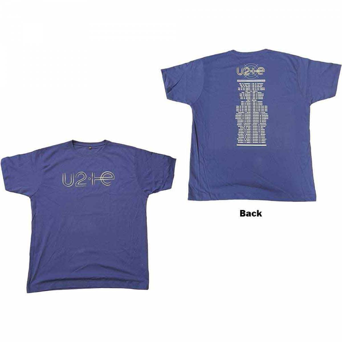 【予約商品】U2 バンドTシャツ ユニセックス: I+E 2015 Tour Dates (Blue) (Back Print & Ex-Tour) (XX-Large) - BLUE