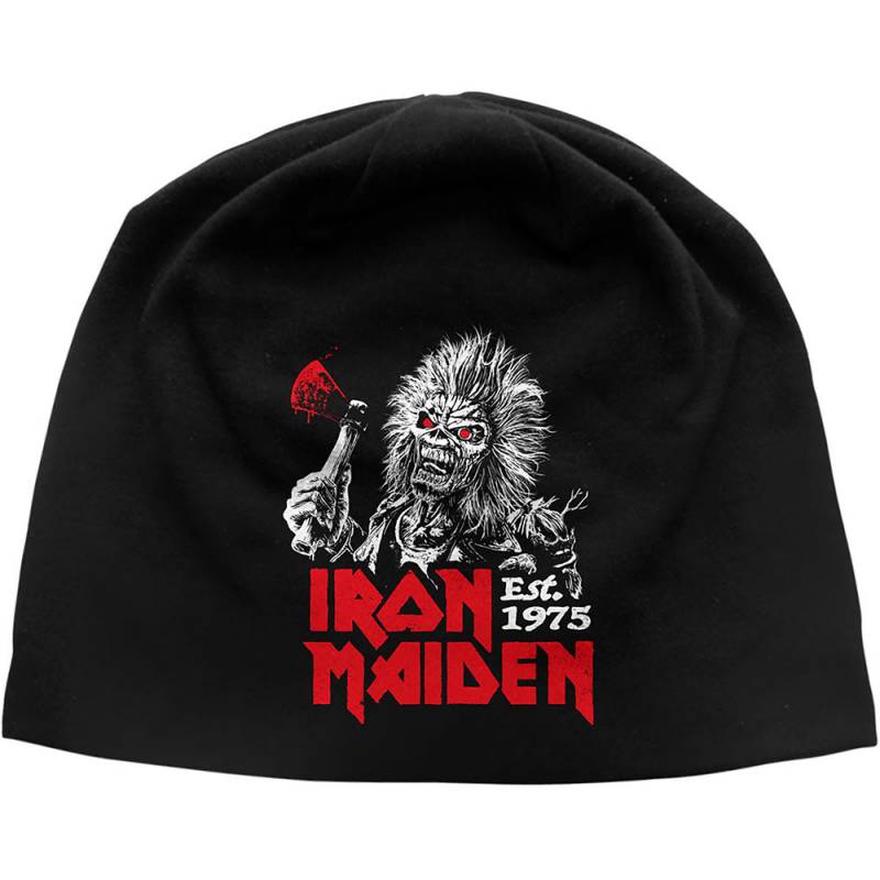 【予約商品】IRON MAIDEN Unisex Beanie Hat: Run For Your Lives JD Print (Black)